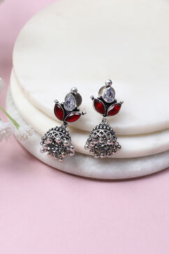Red Alloy Jhumkas image number 0