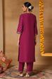 Maroon Viscose Blend Straight Printed Suit Set image number 5
