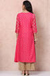 Fuchsia Art Silk A Line Kurta image number 4