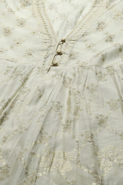 White Viscose Asymmetric Printed Dress image number 1