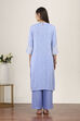 Blue Rayon Viscose Rayon Kurta Pants Set image number 4