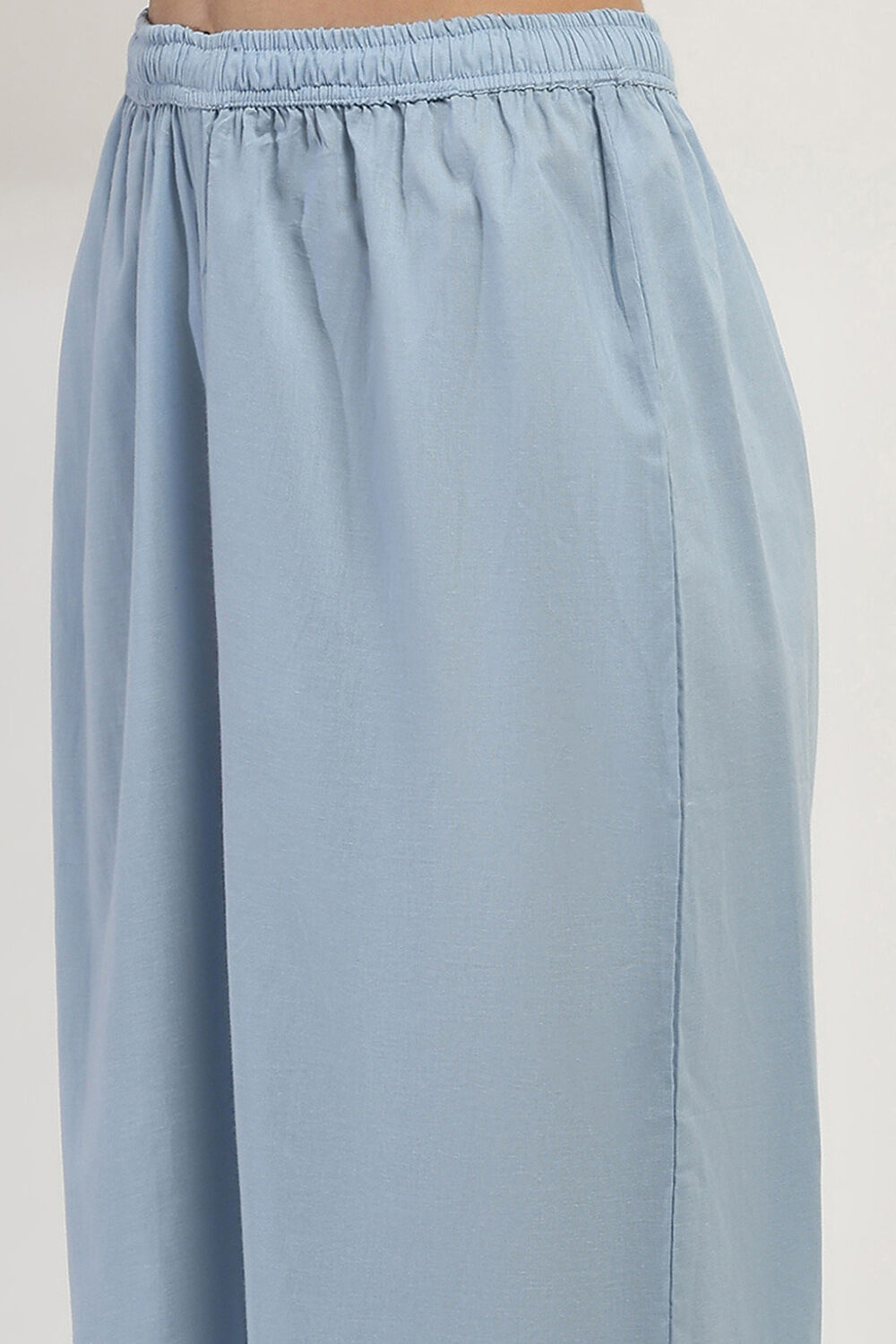 Blue Cotton Printed Straight Suit Set image number 2