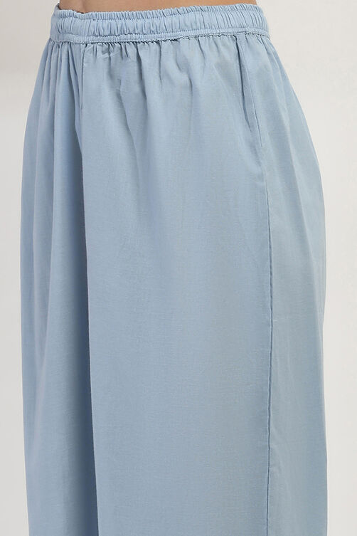 Blue Cotton Straight Set image number 2