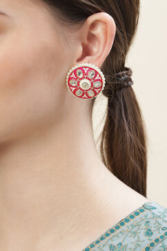 Pink Alloy Earrings image number 1