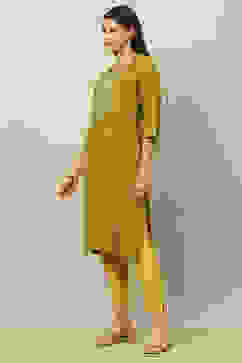 Green Viscose Blend Straight Kurta image number 2