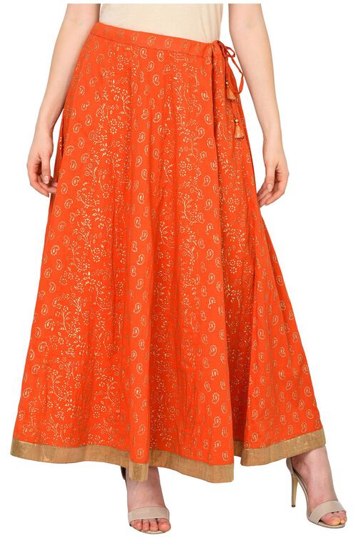 Orange Cotton Skirt image number 0