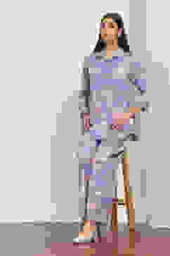 Purple Cotton Blend Cotton Flex Kurta Pants Set image number 0