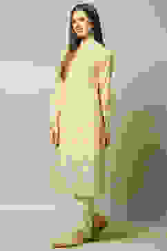 Yellow Floral Printed Straight Kurta image number 2