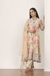 White Viscose Polyester Kalidar Suit Sets image number 0