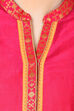 Pink Flared Polyester Kurta image number 5