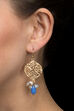 Blue Metal Brass Drop Earrings image number 0