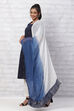 Off White And Indigo Chiffon Dupatta image number 0