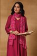 Fuschia Viscose Blend Straight Solid Kurta image number 7