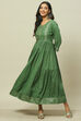 Sage Green Viscose Tiered Dress image number 0