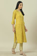 Lime Green LIVA Straight Kurta image number 3