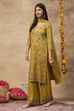 Fuschia Viscose Rayon Straight Printed Suit Set image number 3