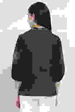 Navy Blue Printed Straight Shirt-Style Indie Top image number 3