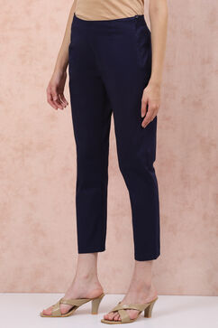 Light Blue Poly Cotton Slim Pants image number 2