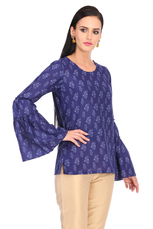 Indigo Straight Cotton Kurta image number 2
