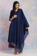 Indigo Cotton Voile Dupatta image number 3