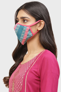 Multicolored Cotton Mask Set of 2 image number 2