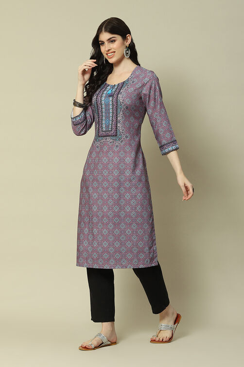 Green LIVA Straight Printed Kurta image number 0