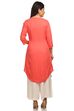 Light Pink Straight Viscose Rayon Kurta image number 4