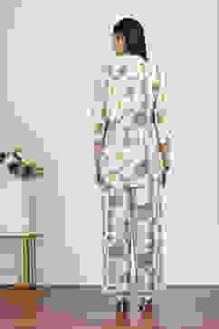 White Cotton Blend Cotton Flex Kurta Pants Set image number 4