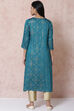 Teal Green LIVA A Line Kurta image number 4