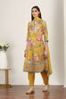 Yellow Viscose Polyester Kalidar Suit Sets image number 3