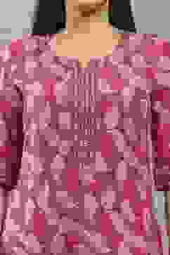 Pink Polyester Straight Kurta Pants Set image number 1