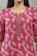 Pink Polyester Straight Kurta Pants Set image number 1