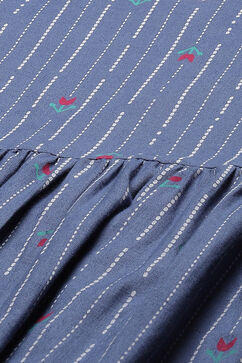 Indigo Cotton Tiered Dress image number 1