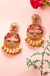 Red Metal Brass Earrings image number 4
