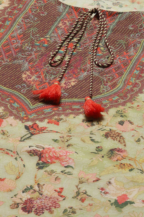 Brown Polyester Printed Straight Top image number 1