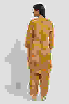 Mustard Yellow Printed Straight Co-ord Set image number 3