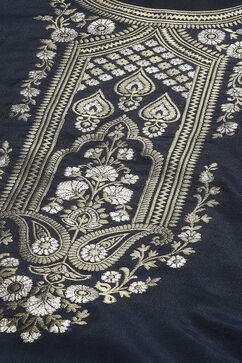 Navy Blue Art Silk Straight Suit Set image number 1