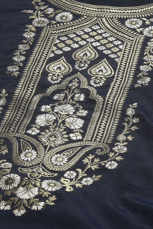 Navy Blue Art Silk Straight Suit Set image number 1