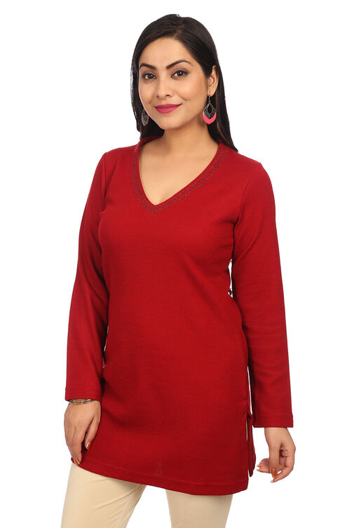 Turquoise Straight Cotton Kurta image number 2