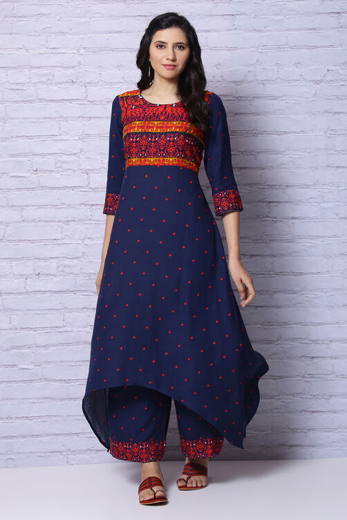 Indigo Viscose Kurta image number 1