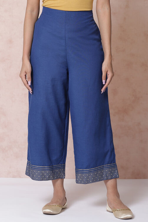 Indigo LIVA Palazzo Pants image number 0