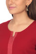 Red Straight Poly Cotton Kurta image number 1