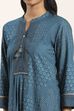 Teal Blue Viscose Rayon Straight Kurta Pants Set image number 1