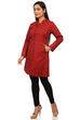 Rust Straight Cotton Linen Kurta image number 2