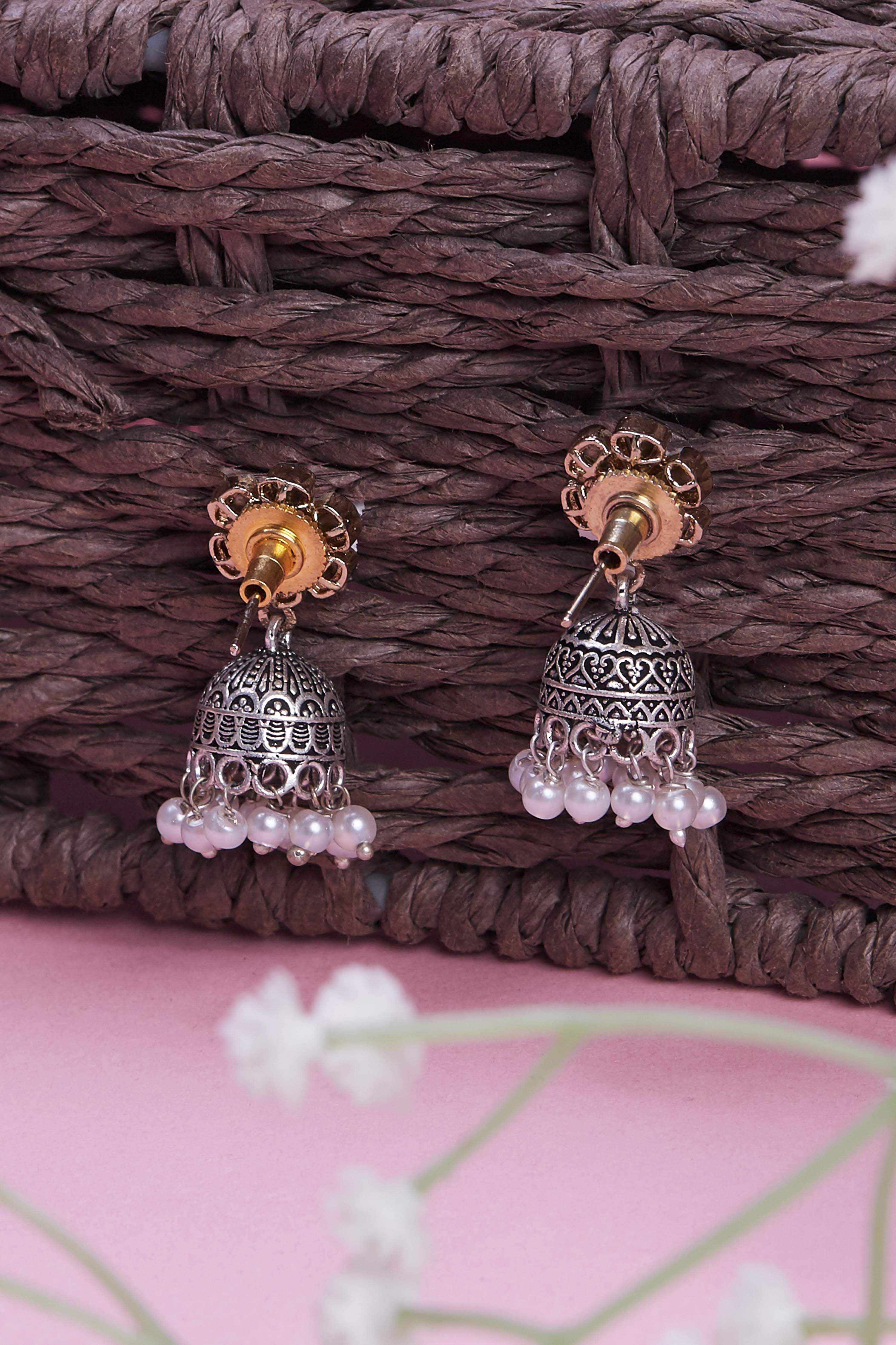 Off White Brass Jhumka image number 2