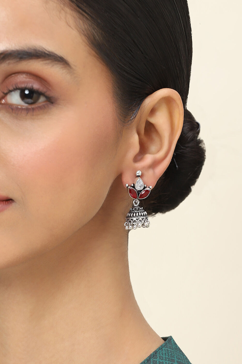 Red Alloy Jhumkas image number 1