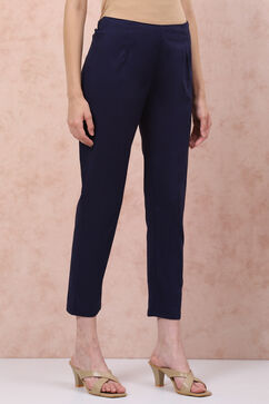 Light Blue Poly Cotton Slim Pants image number 3