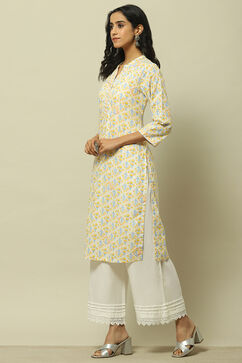 Yellow Cambric Straight Kurta image number 2