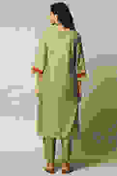 Ecru Viscose Straight Printed Kurta Palazzo Suit Set image number 5