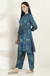 Blue Viscose Straight SET image number 3